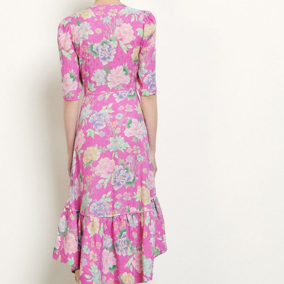 🟥 HOLIDAY SPECIAL 🟥  Sandro Pink Floral Ruffled Maxi Dress - Picture 3 of 4